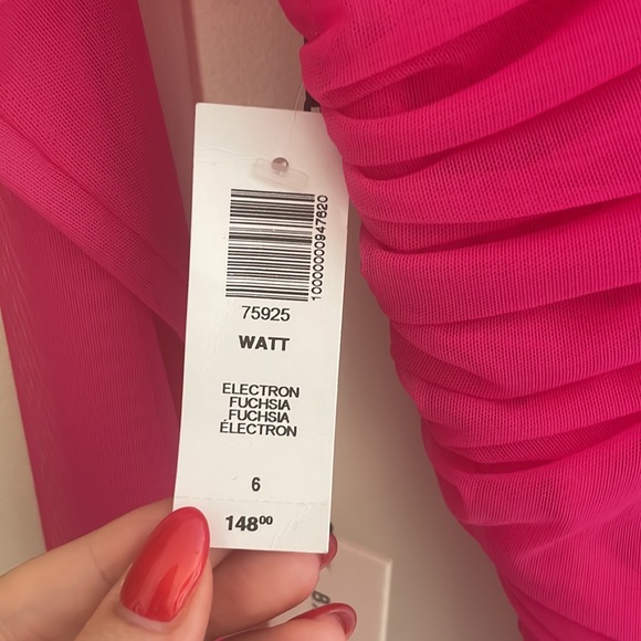 Babaton Hot Pink/Fuschia Mesh Bodycon Mini Dress - Picture 5 of 5